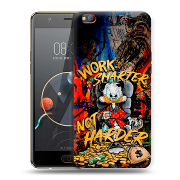 Пластиковый чехол на ZTE Nubia M2 Lite с принтом Дональд Дак Деньги