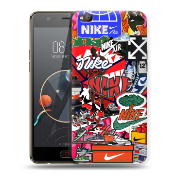 Пластиковый чехол на ZTE Nubia M2 Lite с принтом Найк Nike яркий Пластиковый чехол на ZTE Nubia M2 Lite с принтом Найк Nike яркий