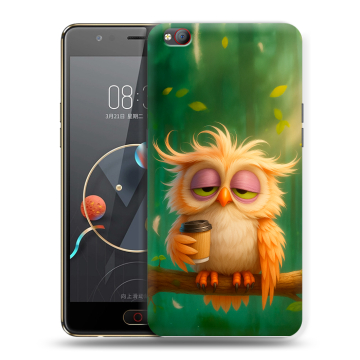 Пластиковый чехол на ZTE Nubia M2 Lite с принтом сова