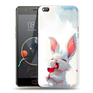 Пластиковый чехол на ZTE Nubia M2 Lite с принтом кролик зайчик Пластиковый чехол на ZTE Nubia M2 Lite с принтом кролик зайчик
