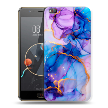 Пластиковый чехол на ZTE Nubia M2 Lite с принтом синий мрамор