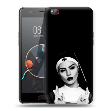 Пластиковый чехол на ZTE Nubia M2 Lite с принтом монашка Пластиковый чехол на ZTE Nubia M2 Lite с принтом монашка