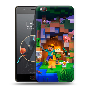 Пластиковый чехол на ZTE Nubia M2 Lite с принтом Майнкрафт Minecraft Пластиковый чехол на ZTE Nubia M2 Lite с принтом Майнкрафт Minecraft