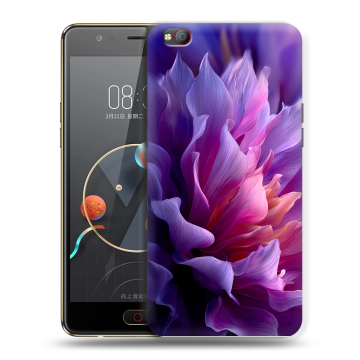 Пластиковый чехол на ZTE Nubia M2 Lite с принтом женский цветы