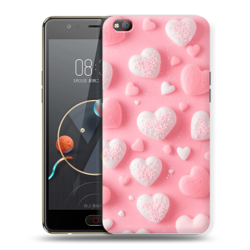 Пластиковый чехол на ZTE Nubia M2 Lite с принтом Сердечки