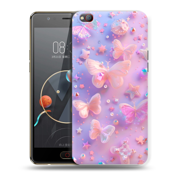 Пластиковый чехол на ZTE Nubia M2 Lite с принтом Бабочки