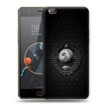 Пластиковый чехол на ZTE Nubia M2 Lite с принтом Герб Флаг СССР