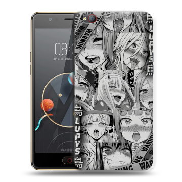 Пластиковый чехол на ZTE Nubia M2 Lite с принтом Ahegao Ахегао Аниме