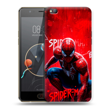 Пластиковый чехол на ZTE Nubia M2 Lite с принтом Spiderman Человек паук Пластиковый чехол на ZTE Nubia M2 Lite с принтом Spiderman Человек паук