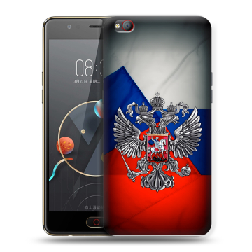Пластиковый чехол на ZTE Nubia M2 Lite с принтом Флаг России