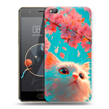 Пластиковый чехол на ZTE Nubia M2 Lite с принтом Красивый кот
