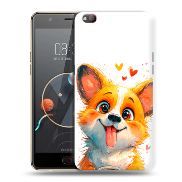 Пластиковый чехол на ZTE Nubia M2 Lite с принтом корги Пластиковый чехол на ZTE Nubia M2 Lite с принтом корги