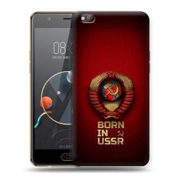 Пластиковый чехол на ZTE Nubia M2 Lite с принтом Флаг Герб СССР