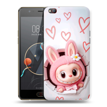 Пластиковый чехол на ZTE Nubia M2 Lite с принтом Labubu Лабубу