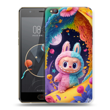Пластиковый чехол на ZTE Nubia M2 Lite с принтом Labubu Лабубу Пластиковый чехол на ZTE Nubia M2 Lite с принтом Labubu Лабубу