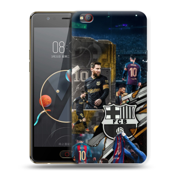 Пластиковый чехол на ZTE Nubia M2 Lite с принтом Messi Barcelona