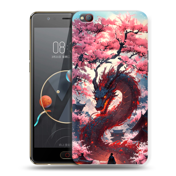Пластиковый чехол на ZTE Nubia M2 Lite с принтом Дракон Японский