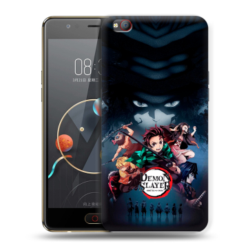 Пластиковый чехол на ZTE Nubia M2 Lite с принтом Demon Slayer Клинок рассекающий демонов Пластиковый чехол на ZTE Nubia M2 Lite с принтом Demon Slayer Клинок рассекающий демонов