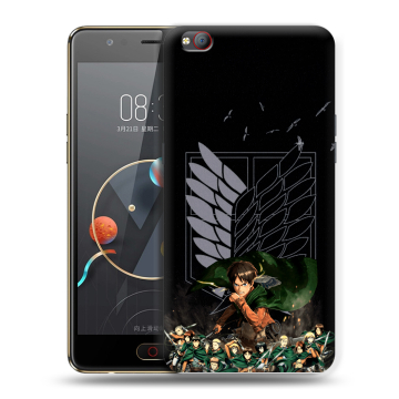 Пластиковый чехол на ZTE Nubia M2 Lite с принтом Атака титанов