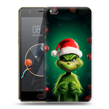Пластиковый чехол на ZTE Nubia M2 Lite с принтом Гринч Новый год Рождество