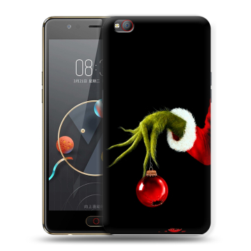 Пластиковый чехол на ZTE Nubia M2 Lite с принтом Новый год Гринч