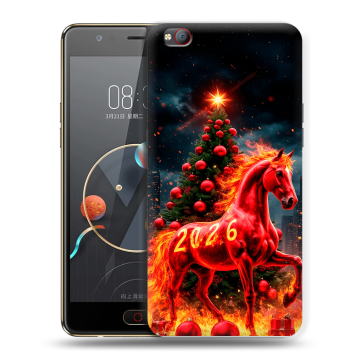 Пластиковый чехол на ZTE Nubia M2 Lite с принтом Новый год