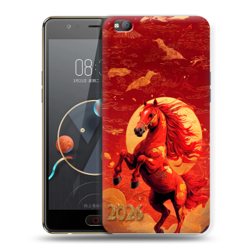 Пластиковый чехол на ZTE Nubia M2 Lite с принтом Новый год