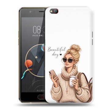 Пластиковый чехол на ZTE Nubia M2 Lite с принтом женский
