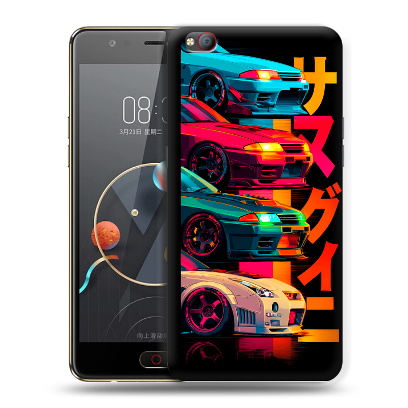 Пластиковый чехол на ZTE Nubia M2 Lite с принтом Гоночные машины Пластиковый чехол на ZTE Nubia M2 Lite с принтом Гоночные машины