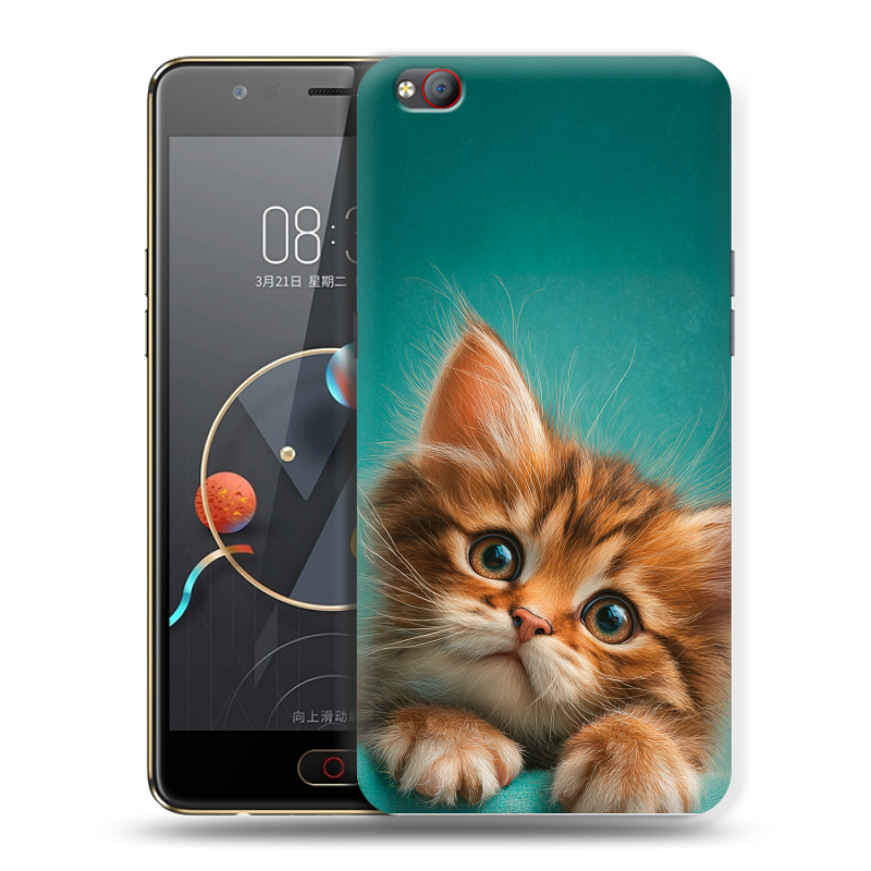 Пластиковый чехол на ZTE Nubia M2 Lite с принтом котенок Пластиковый чехол на ZTE Nubia M2 Lite с принтом котенок