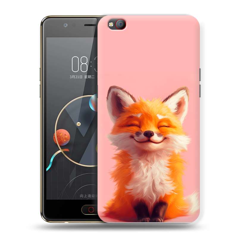 Пластиковый чехол на ZTE Nubia M2 Lite с принтом милая лиса Пластиковый чехол на ZTE Nubia M2 Lite с принтом милая лиса