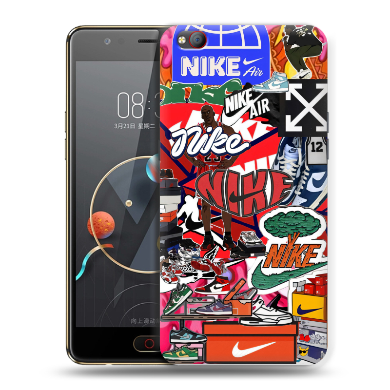 Пластиковый чехол на ZTE Nubia M2 Lite с принтом Найк Nike яркий Пластиковый чехол на ZTE Nubia M2 Lite с принтом Найк Nike яркий