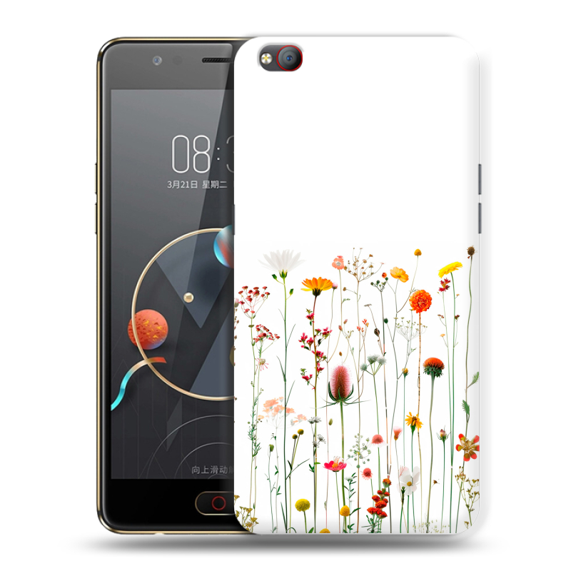 Пластиковый чехол на ZTE Nubia M2 Lite с принтом цветы Пластиковый чехол на ZTE Nubia M2 Lite с принтом цветы