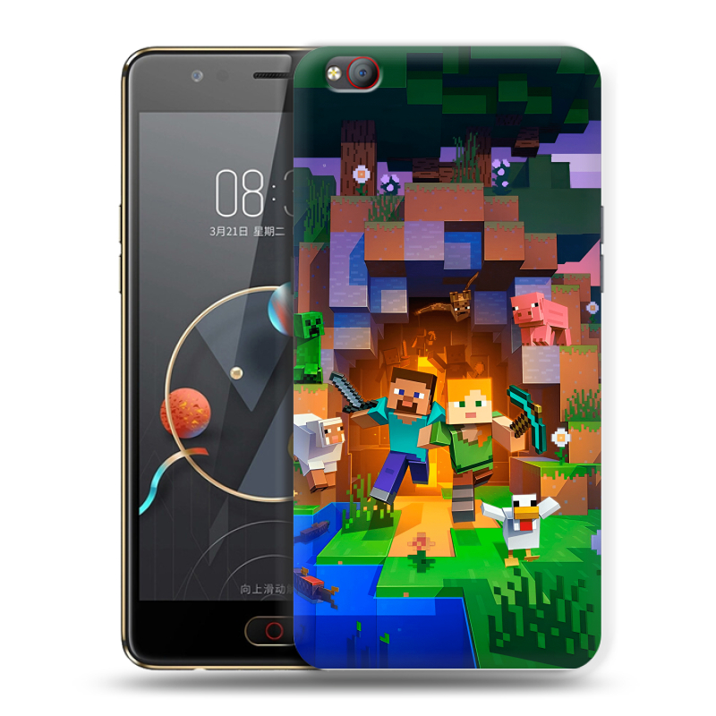 Пластиковый чехол на ZTE Nubia M2 Lite с принтом Майнкрафт Minecraft Пластиковый чехол на ZTE Nubia M2 Lite с принтом Майнкрафт Minecraft