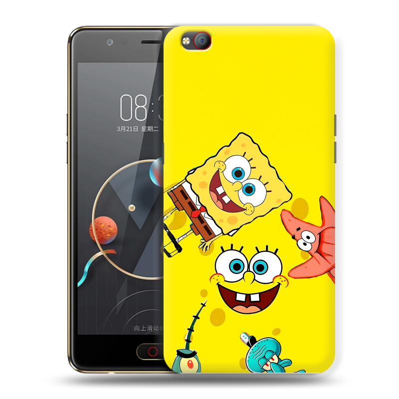 Пластиковый чехол на ZTE Nubia M2 Lite с принтом Спанч боб Спанчбоб Пластиковый чехол на ZTE Nubia M2 Lite с принтом Спанч боб Спанчбоб