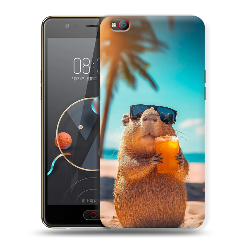 Пластиковый чехол на ZTE Nubia M2 Lite с принтом Капибара Пластиковый чехол на ZTE Nubia M2 Lite с принтом Капибара