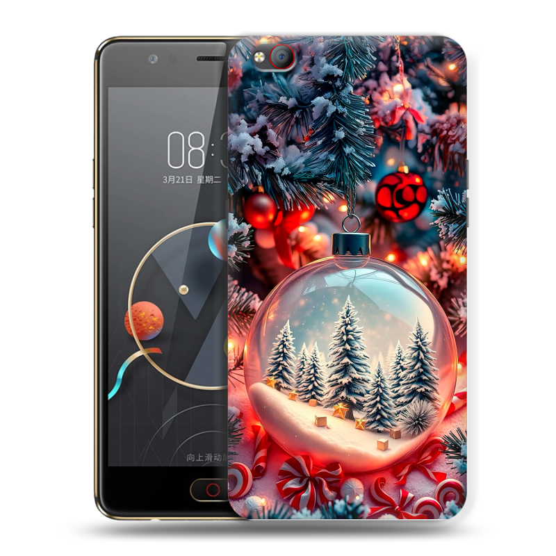 Пластиковый чехол на ZTE Nubia M2 Lite с принтом Новый год Пластиковый чехол на ZTE Nubia M2 Lite с принтом Новый год