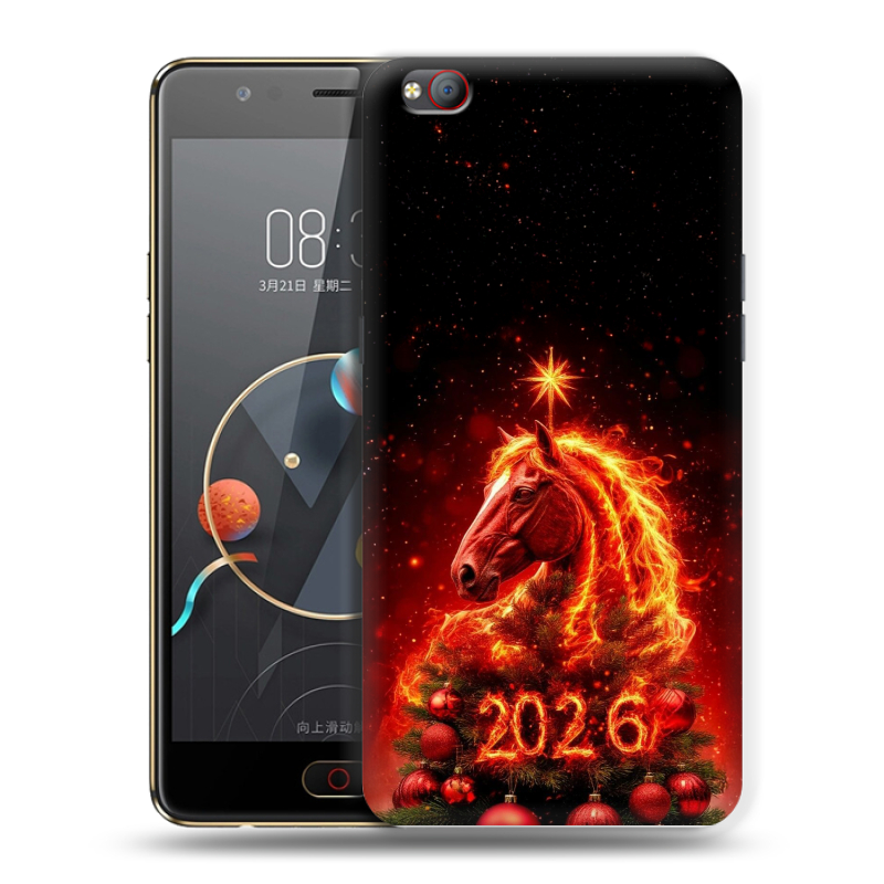 Пластиковый чехол на ZTE Nubia M2 Lite с принтом Новый год Пластиковый чехол на ZTE Nubia M2 Lite с принтом Новый год