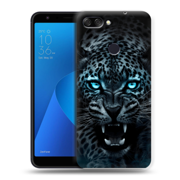 Пластиковый чехол на ASUS ZenFone Max Plus M1 с принтом Темный леопард Пластиковый чехол на ASUS ZenFone Max Plus M1 с принтом Темный леопард