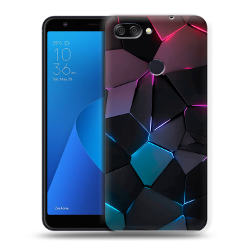 Пластиковый чехол на ASUS ZenFone Max Plus M1 с принтом Геометрия неона Пластиковый чехол на ASUS ZenFone Max Plus M1 с принтом Геометрия неона