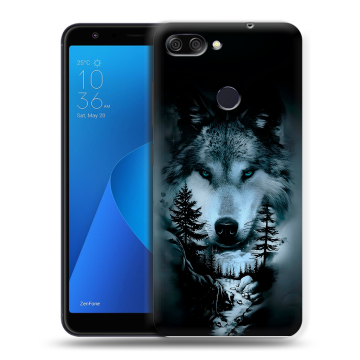 Пластиковый чехол на ASUS ZenFone Max Plus M1 с принтом Лесной волк Пластиковый чехол на ASUS ZenFone Max Plus M1 с принтом Лесной волк