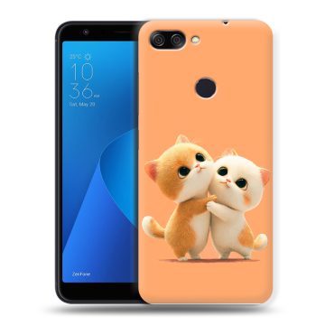 Пластиковый чехол на ASUS ZenFone Max Plus M1 с принтом Милые котики Пластиковый чехол на ASUS ZenFone Max Plus M1 с принтом Милые котики