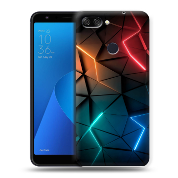 Пластиковый чехол на ASUS ZenFone Max Plus M1 с принтом Абстракция неон Пластиковый чехол на ASUS ZenFone Max Plus M1 с принтом Абстракция неон