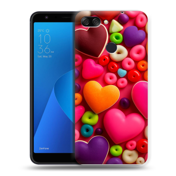 Пластиковый чехол на ASUS ZenFone Max Plus M1 с принтом Сердечки Пластиковый чехол на ASUS ZenFone Max Plus M1 с принтом Сердечки
