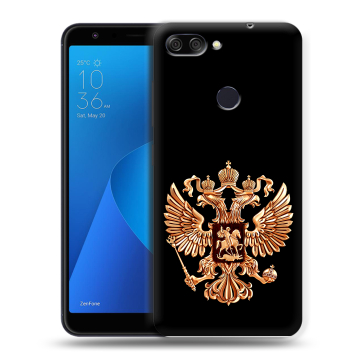 Пластиковый чехол на ASUS ZenFone Max Plus M1 с принтом Герб России золотой Пластиковый чехол на ASUS ZenFone Max Plus M1 с принтом Герб России золотой