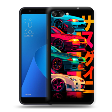 Пластиковый чехол на ASUS ZenFone Max Plus M1 с принтом Гоночные машины Пластиковый чехол на ASUS ZenFone Max Plus M1 с принтом Гоночные машины