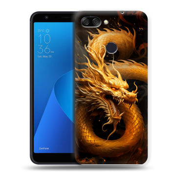 Пластиковый чехол на ASUS ZenFone Max Plus M1 с принтом Золотой дракон Пластиковый чехол на ASUS ZenFone Max Plus M1 с принтом Золотой дракон