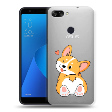 Пластиковый чехол на ASUS ZenFone Max Plus M1 с принтом Корги