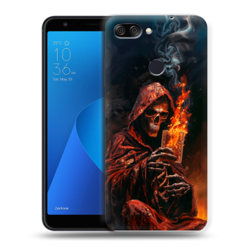 Пластиковый чехол на ASUS ZenFone Max Plus M1 с принтом Скелет и карты