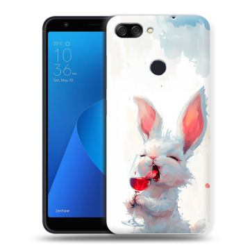 Пластиковый чехол на ASUS ZenFone Max Plus M1 с принтом кролик зайчик